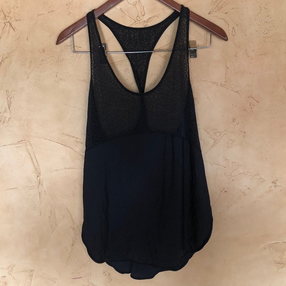 lululemon top with sheer top part black t-back